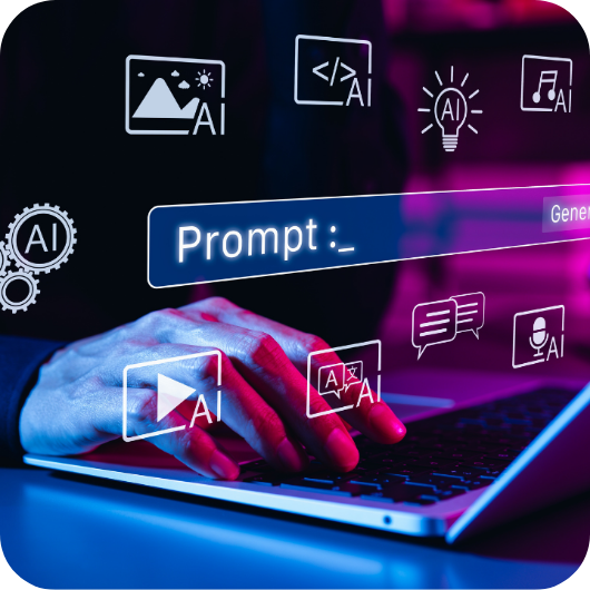 AI prompt interface on a laptop