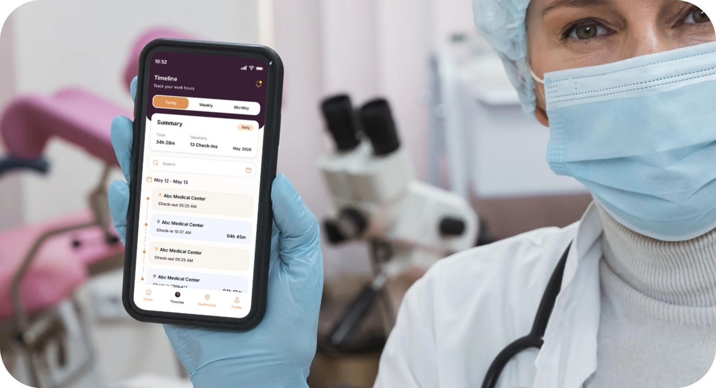Healthcare professional using the Duty Hour mobile app